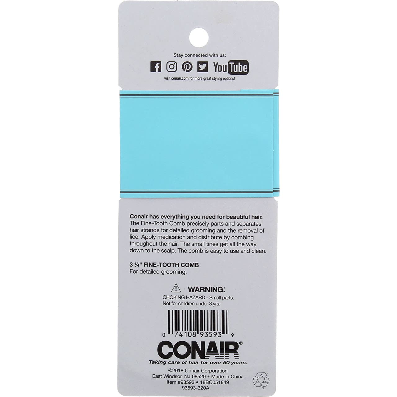Conair Fine Tooth Comb by Conair
