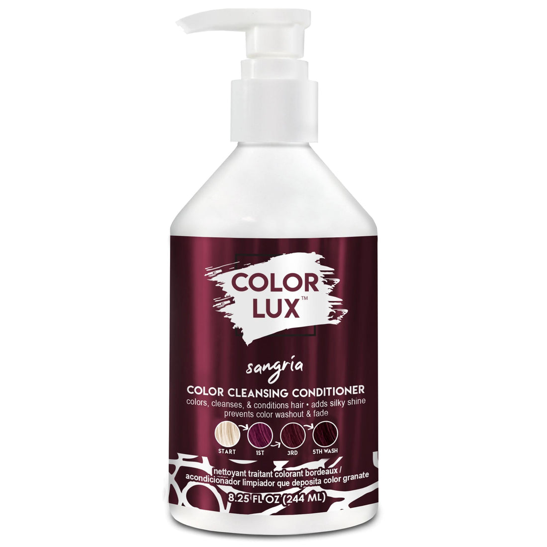 Color Lux Color Cleansing Conditioner, Sangria, 3-in-1 Buildable Color Depositing Formula, Vegan, Sulfate-Free, Paraben-Free, 8.25 oz