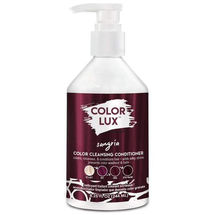 Color Lux Color Cleansing Conditioner, Sangria, 3-in-1 Buildable Color Depositing Formula, Vegan, Sulfate-Free, Paraben-Free, 8.25 oz