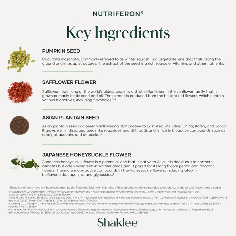 Shaklee - NutriFeron® Immune-Boosting Botanical Blend - Developed by Renowned Immunologist - Promotes Healthy Immune Function with Interferon-Boosting Ingredients - Contains Zinc - 60 Caplets