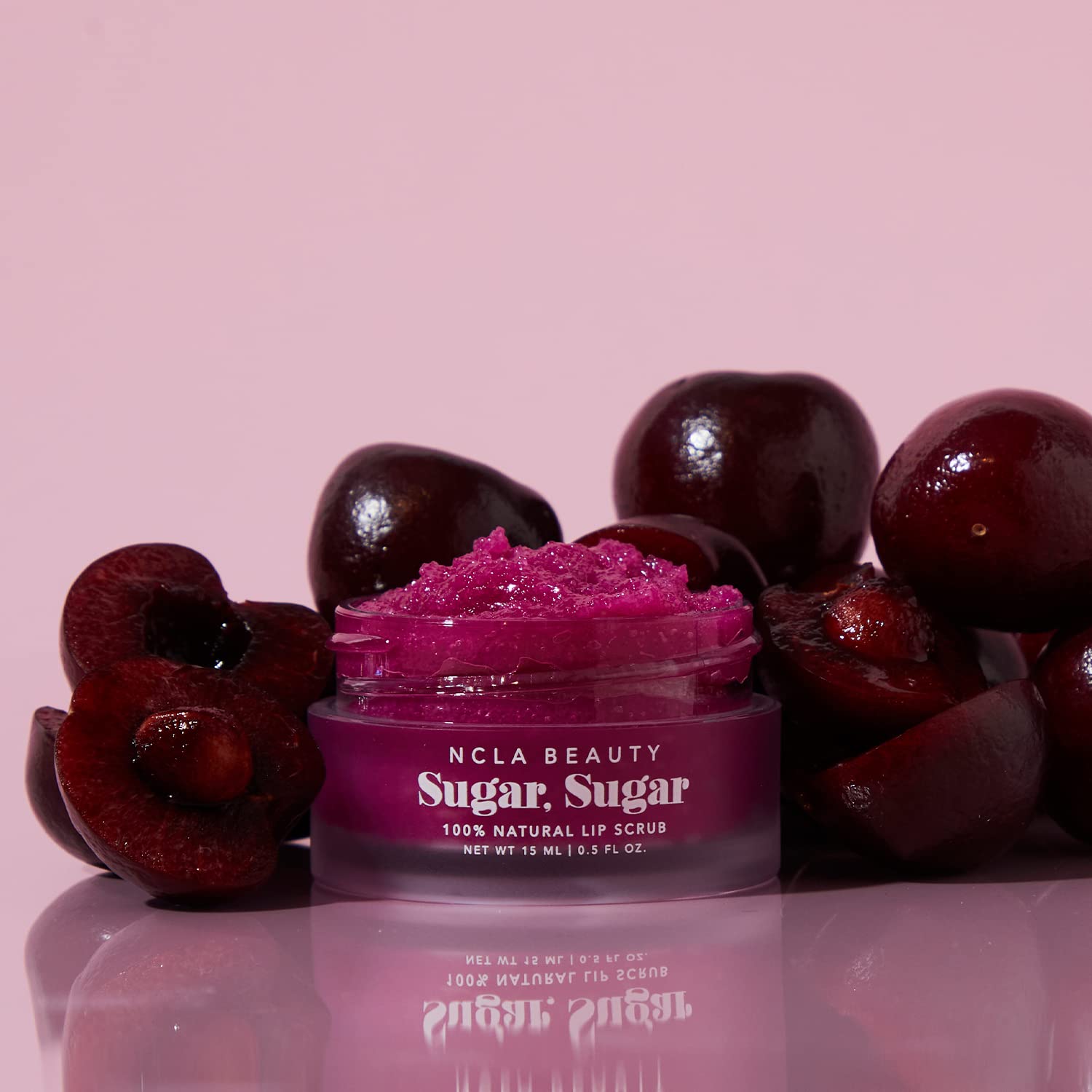 NCLA 100% Natural, Vegan Sugar, Sugar Lip Scrub (Black Cherry)