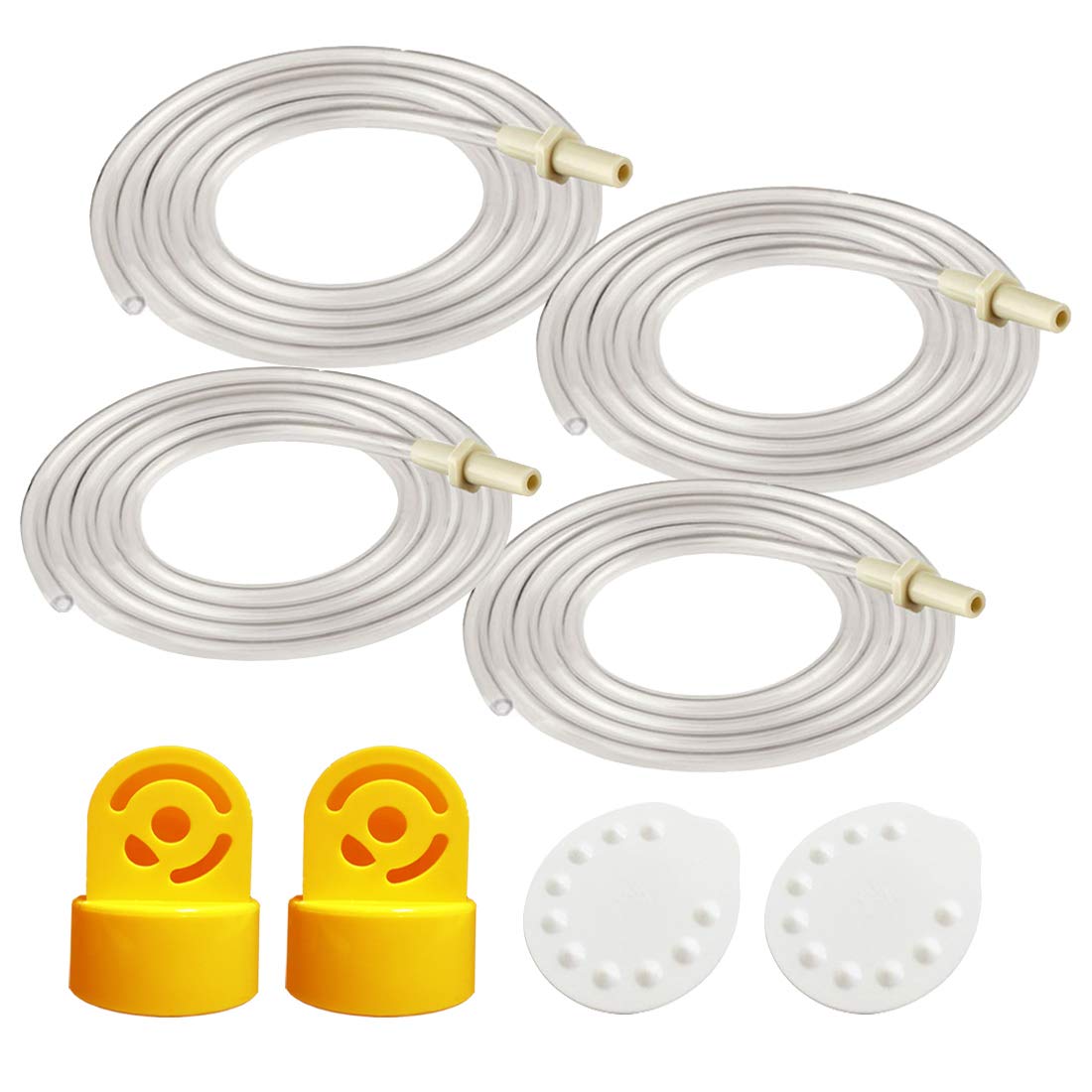 Maymom Tubing Compatible with Medela Replacement Tubing (Two Packs, 4 Tubes) 2 Valves and 2 Membranes for Medela Pump in Style Advanced Breast Pump Released After Jul 2006.Retail Pack Made by Maymom