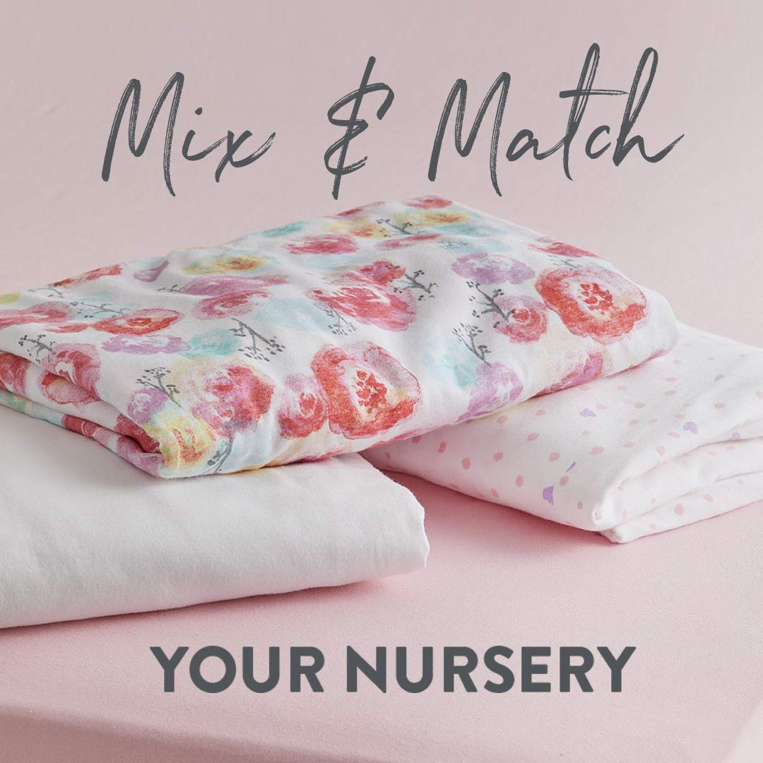 HonestBaby unisex-baby Classics Fitted Crib Sheets Set Standard Mattress, 100% Organic Cotton Baby Boys, Girls, Neutral, 1 Pack - Pattern Play Gray Heather, One Size