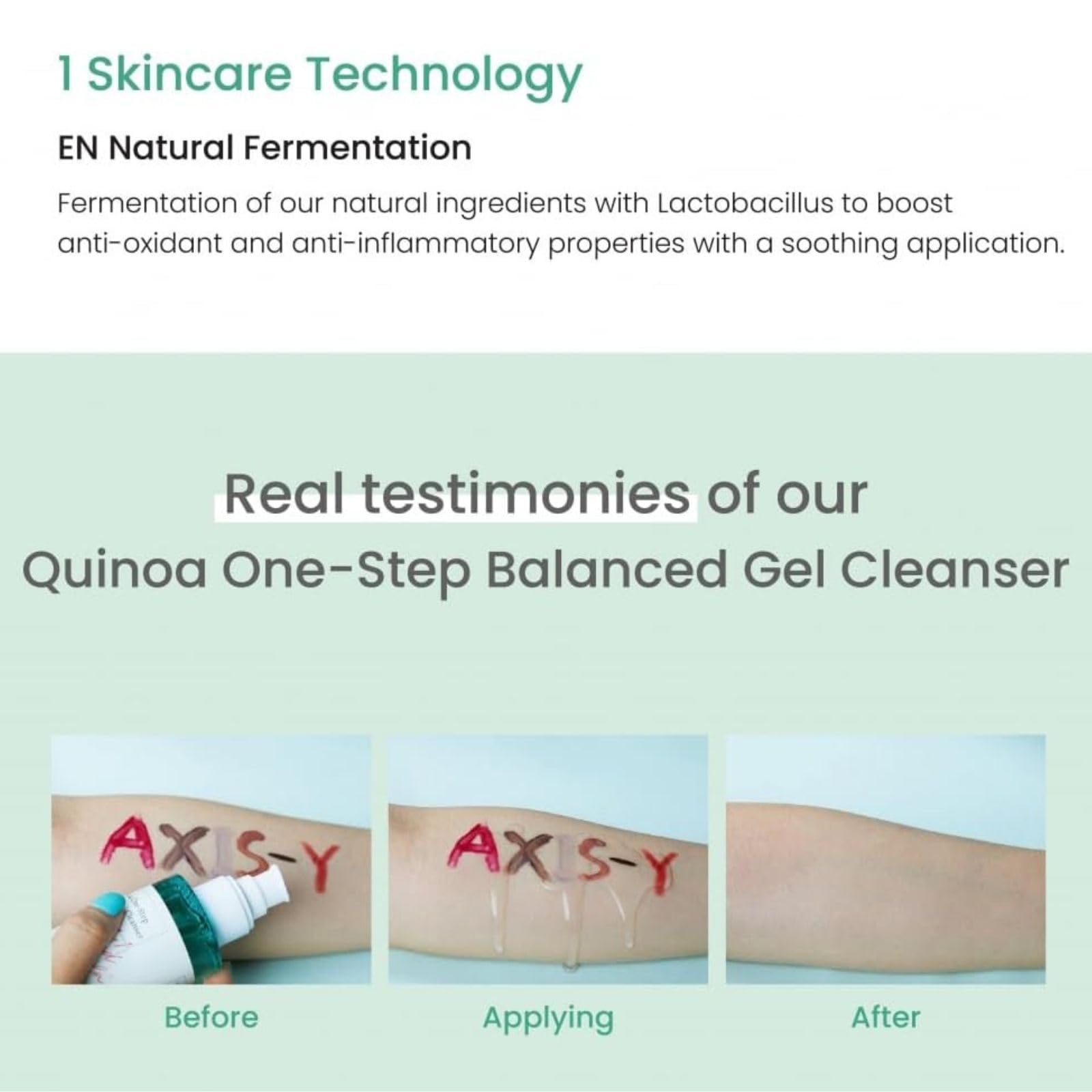 AXIS-Y Quinoa One Step Balanced Gel Cleanser - Deep Hydrating Makeup Remover Facial Cleansing Gel - Vegan Korean Skin Care Face Wash for All Skin Types - 6.08 fl. oz.