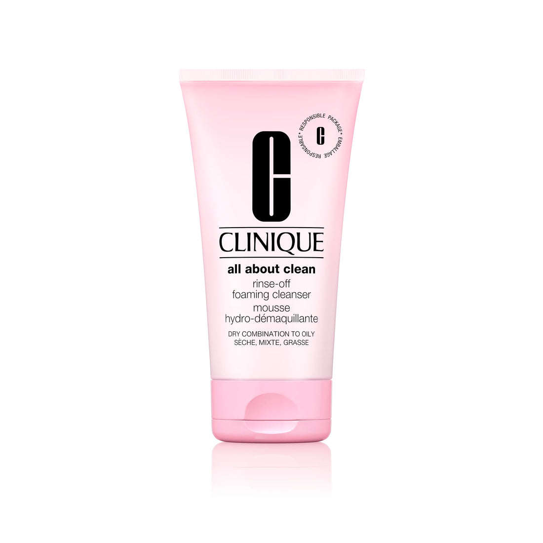 Clinique All About Clean Rinse-Off Foaming Face Wash | Face Cleanser With Hyaluronic Acid + Glycerin For Oily Skin Types | Dissolves Makeup + Sunscreen, 5 Fl Oz