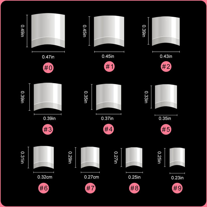 Short Nail Tips - Buqikma 500PCS French Short Style Nail Tip Natural Acrylic Nail Tips 10 Sizes False Nails for Nail Art Salon (Natural)