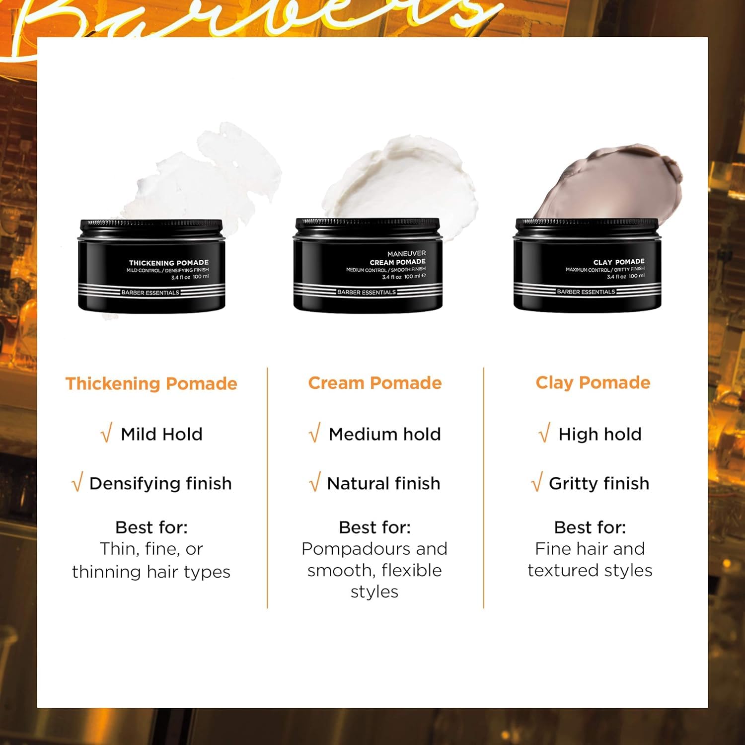 Redken Brews Cream Pomade For Men | Men's Hair Styling Pomade | Medium Hold | Natural, Smooth Finish With Low Shine | For All Men Hair Types | Water-Based Pomade | 3.4 Oz