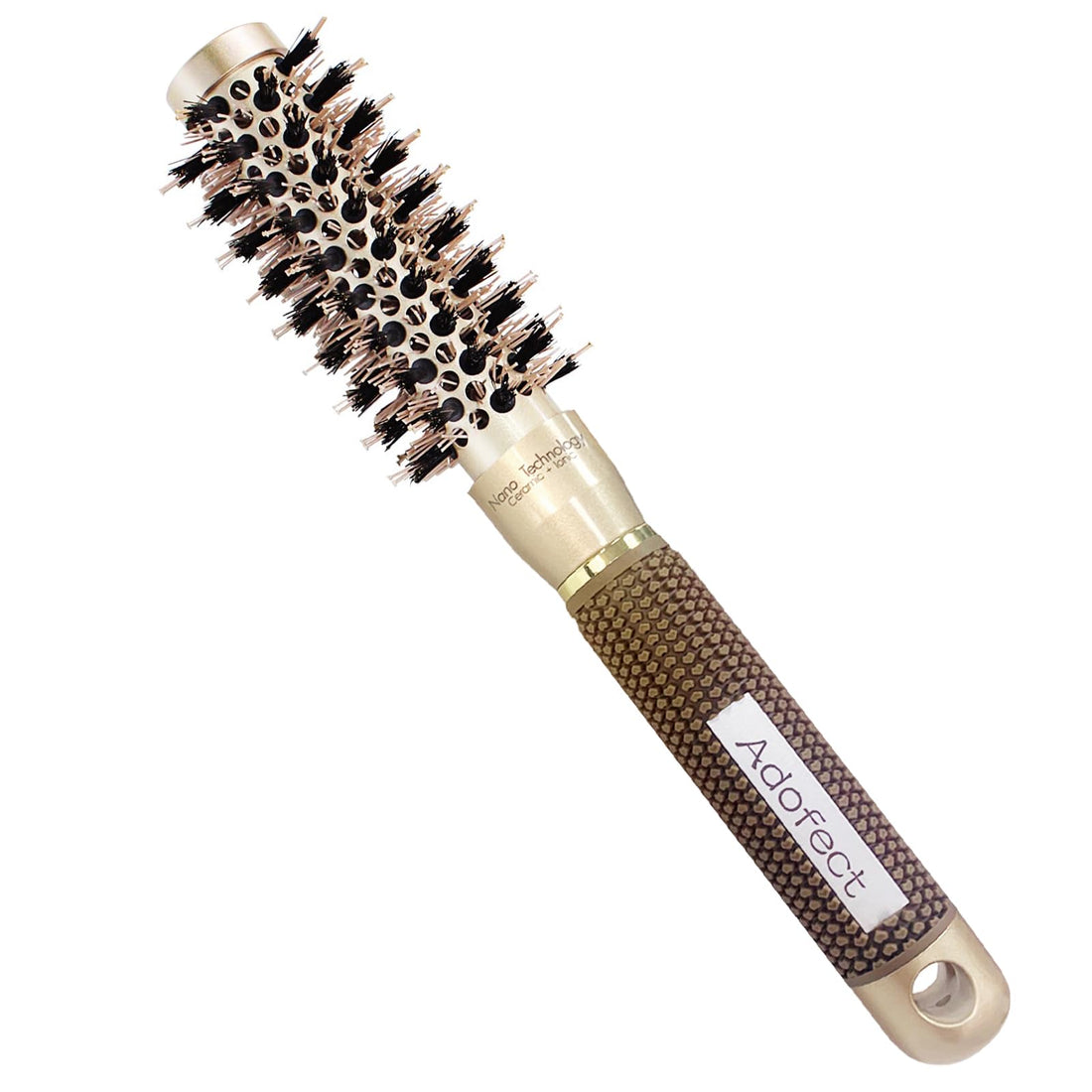Adofect Nano Technology Thermal Ceramic & lonic Round Barrel Hair Brush with Natural Boar Bristle for Blow Drying, Curling, Styling, Straightening ,1 inch
