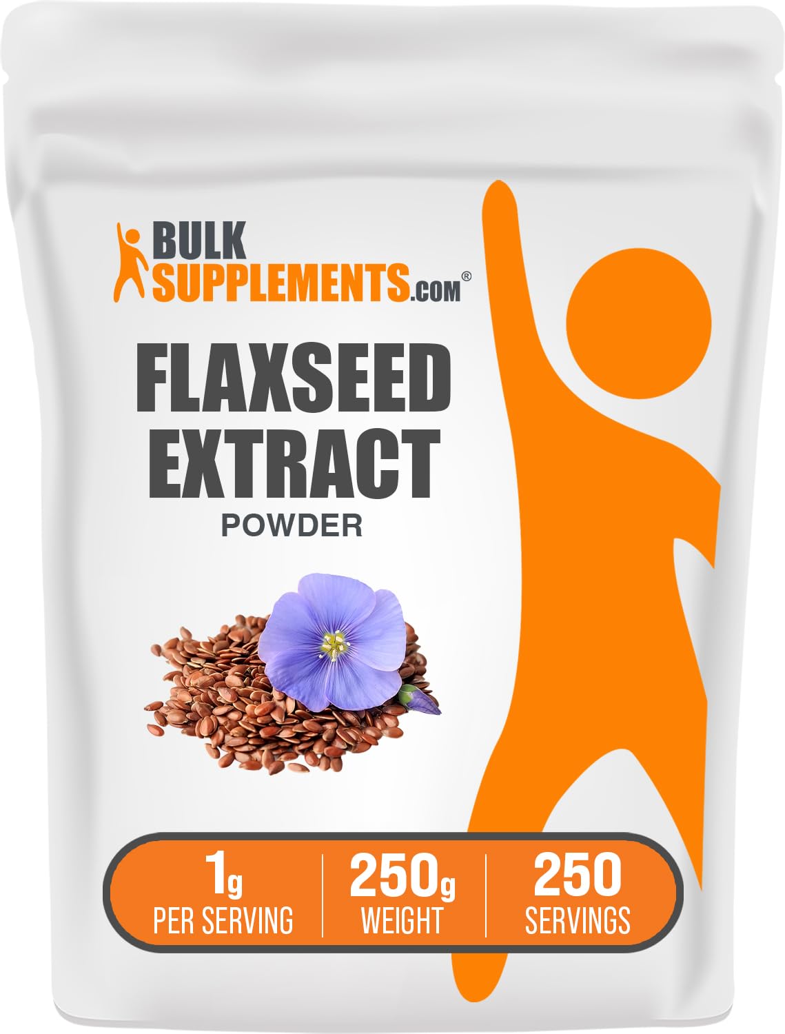 BulkSupplements.com Flaxseed Extract Powder - Ground Flaxseed Powder, Omega 3 Supplement, Flaxseed Extract 1000mg - Gluten Free, 1000mg per Serving, 250g (8.8 oz) (Pack of 1)