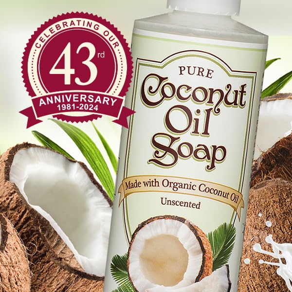 Nutribiotic Pure Coconut Oil Soap, Unscented, 8 Fluid Ounce