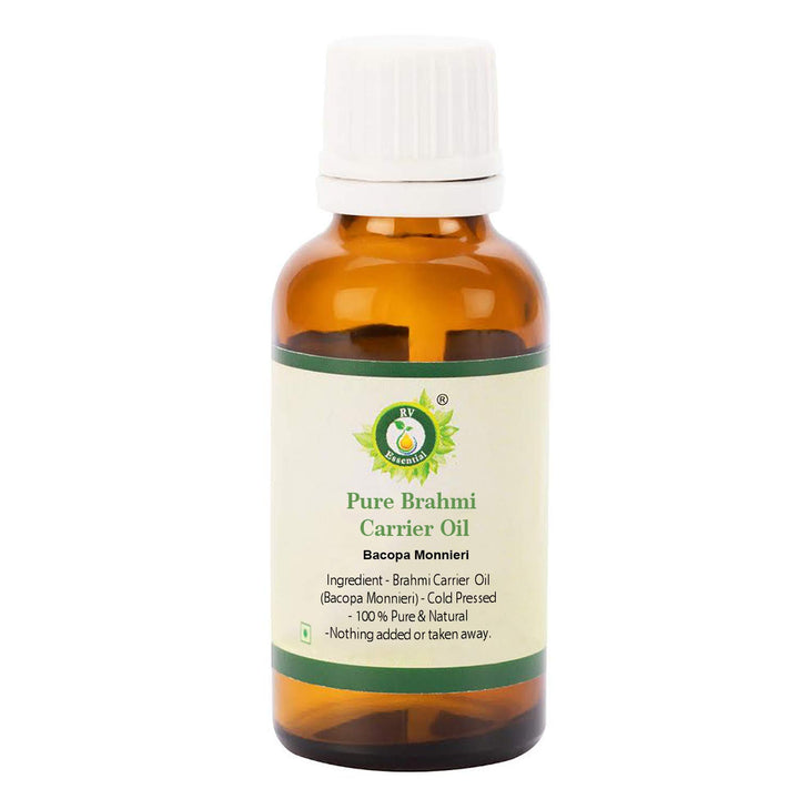 R V Essential Brahmi Oil | Bacopa Monnieri | 100% Pure Natural | Cold Pressed | Brahmi Hair Oil, for Hair, Scalp, Strengthens Repairs Damaged Hair, Skin Care, Body | Rare Herb Series | 30ml | 1.01oz
