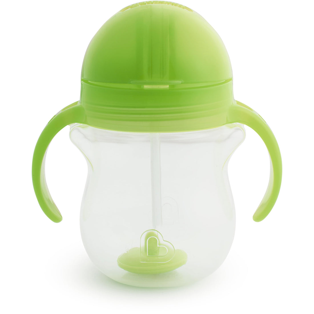 Munchkin Any Angle Sippy Cup for Toddlers, Spill Proof Weighted Straw Cup with Transition Handles for Babies 6 Months and Up, 7 Ounce, Green
