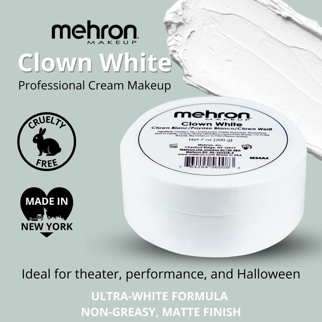 Mehron Makeup Clown White Makeup - 7oz