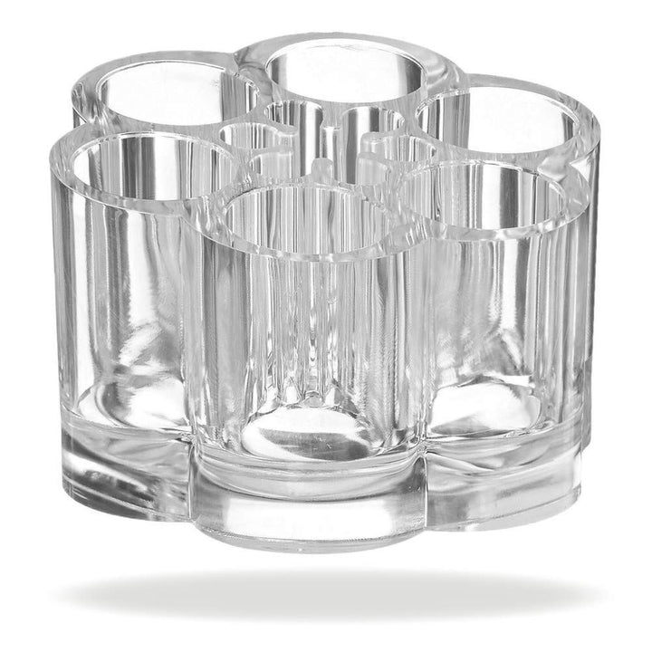 PMLAND Quality Acrylic Flower Style Cosmetic and Makeup Brush Organizer with 12 Holding Spaces