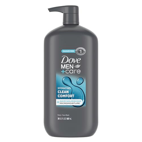 Dove Men+Care Body and Face Wash Hydrating Clean Comfort Men's Body Wash with 24-Hour Nourishing Micromoisture Technology 30 oz