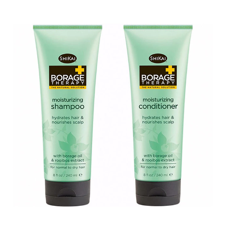 ShiKai Borage Shampoo & Conditioner Set, 8 oz (2-Pack) - Rich in Botanicals, Helps Relieve and Moisturize Dry Scalp & Hair, Softens and Detangles, Sulfate-Free, Paraben-Free, Gluten-Free