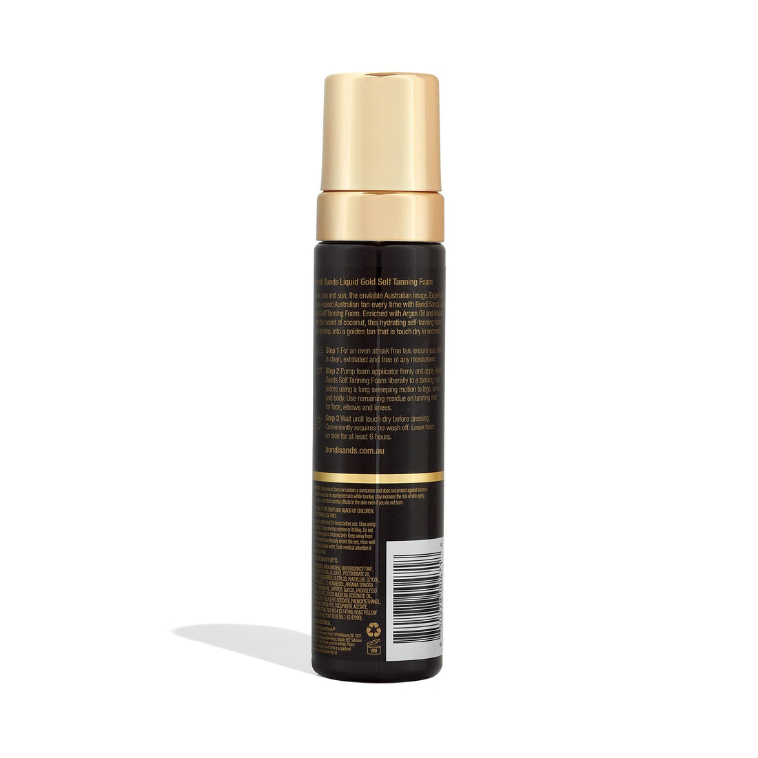 Bondi Sands Liquid Gold Self Tanning Foam | Lightweight + Quick Dry Foam Enriched with Argan Oil, Provides a Hydrated Streak-Free Tan | 7.04 Oz/200 mL