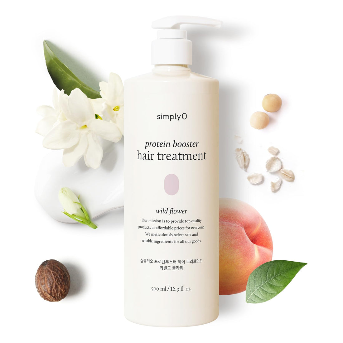 simplyO Protein Booster Hair Treatment | Conditioner for Frizzy and Damaged Hair | Cruelty Free, Vegan, 16.9 fl oz. (Wild Flower)