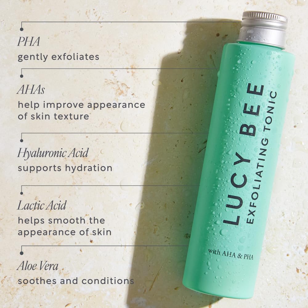 AHA PHA Exfoliating Tonic for Sensitive Skin, Glycolic Acid & Fruit Acids, Gentle Daily Exfoliant, Dermatologist Approved, Certified Organic, Vegan & Cruelty Free, 3.38 fl oz