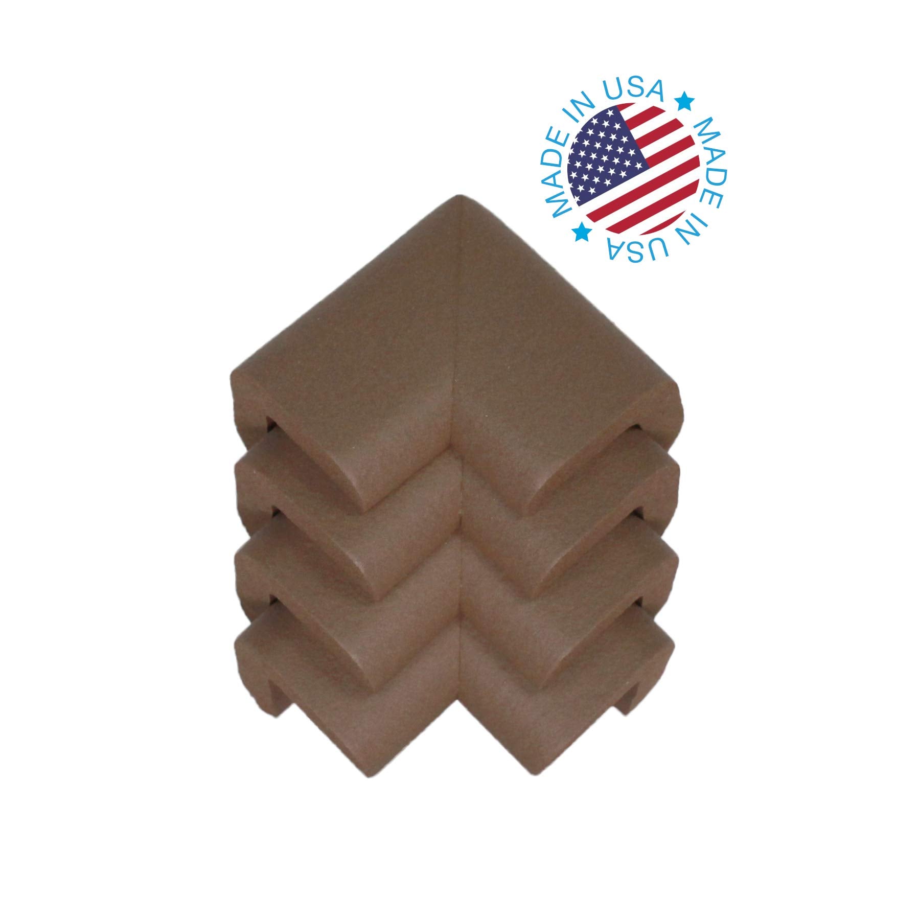 KidKusion Corner Cushion | Made in USA | Brown | 16 Pack | Furniture and Corner Protection