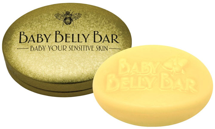 Honey House Naturals Baby Belly Bar Solid Lotion Bar, New in Gold Tin Case, 1.7 oz