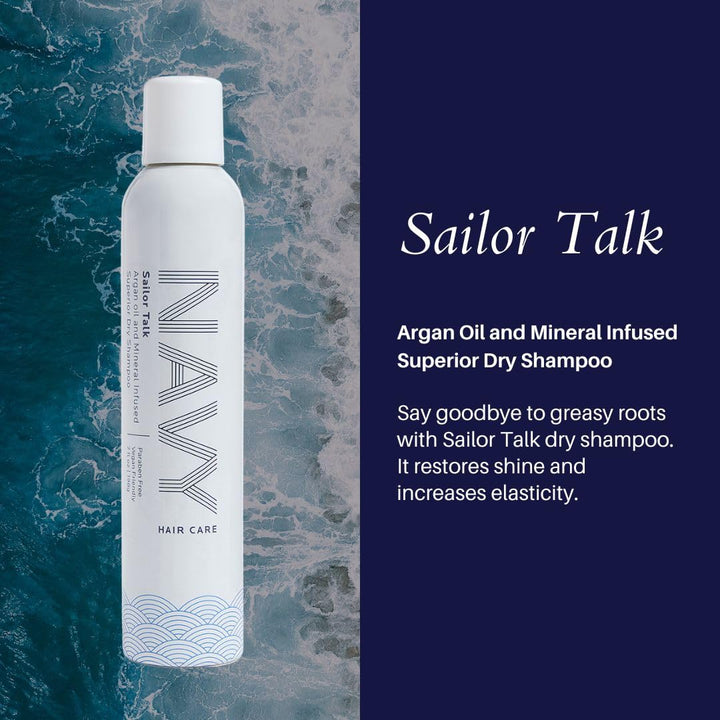 Navy Haircare Sailor Talk Argan Oil and Mineral Infused Superior Dry Shampoo 7 oz