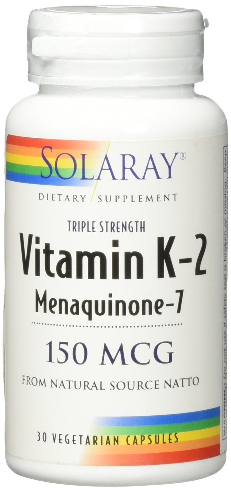 Solaray Triple Strength Vitamin K-2 as MK-7, 150 mcg | Heart & Bone Health, Vascular Function Support | 30ct