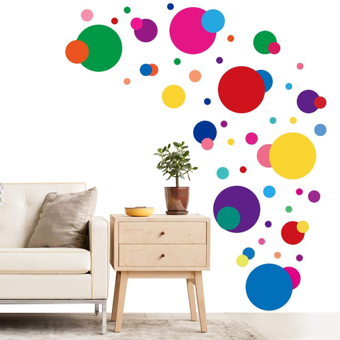 PARLAIM Wall Stickers for Bedroom Living Room, Polka Dot Wall Decals for Kids Boys and Girls (160 Circles)