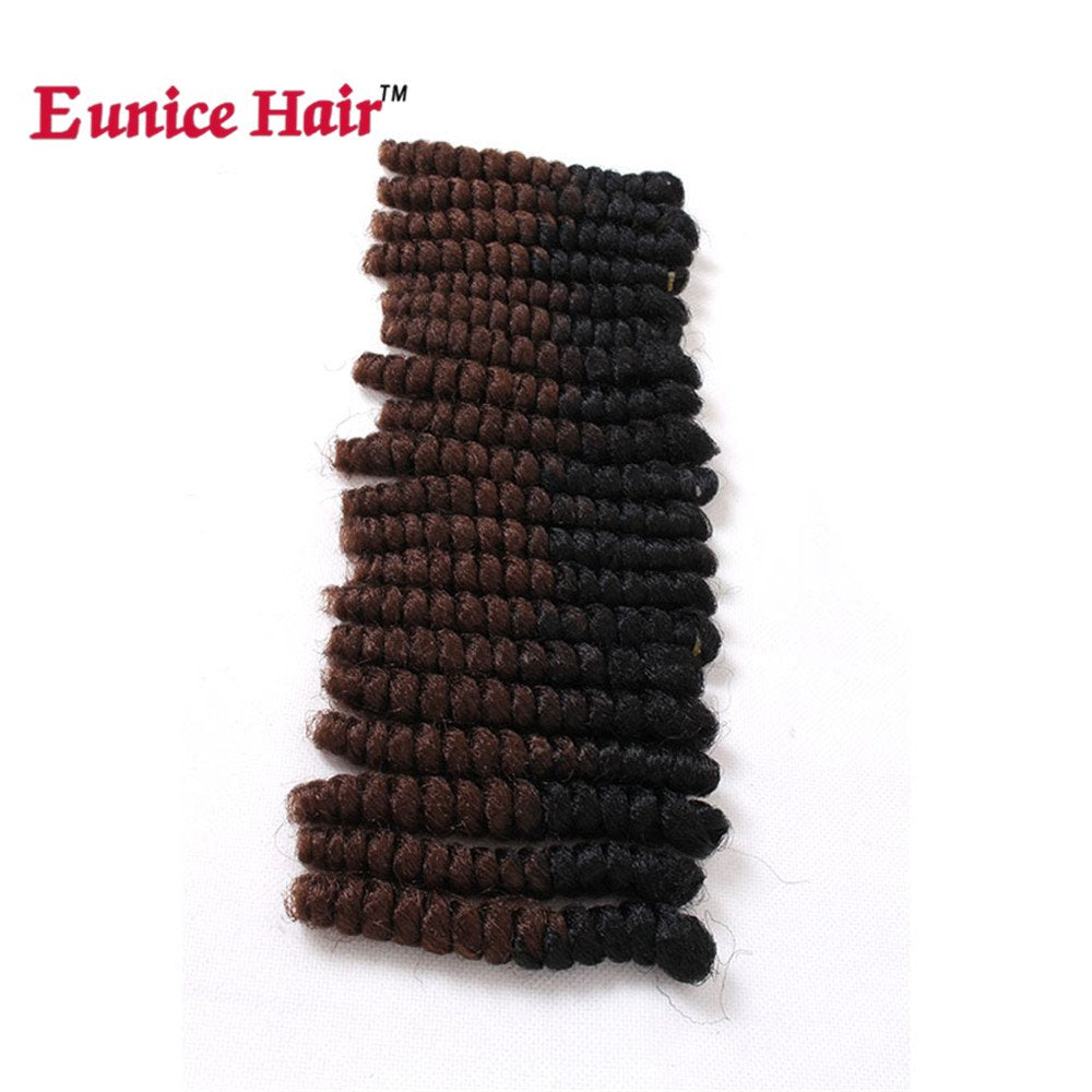 Eunice Hair Short Curly Crochet Braids Natural And Soft Bouncy Twist Hair 20Strands/Pack For Women (20 Inch Saniya, Ombre 30)
