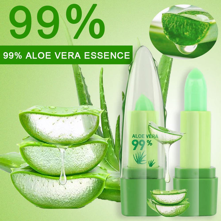 BINGBRUSH 3 Pcs Aloe Vera Color Changing Lipstick Queen,Long Lasting Lip Care Nutritious Plumper Lip Balm Moisturizer Magic PH Temperature Color Change Lip Gloss Makeup Set for Women