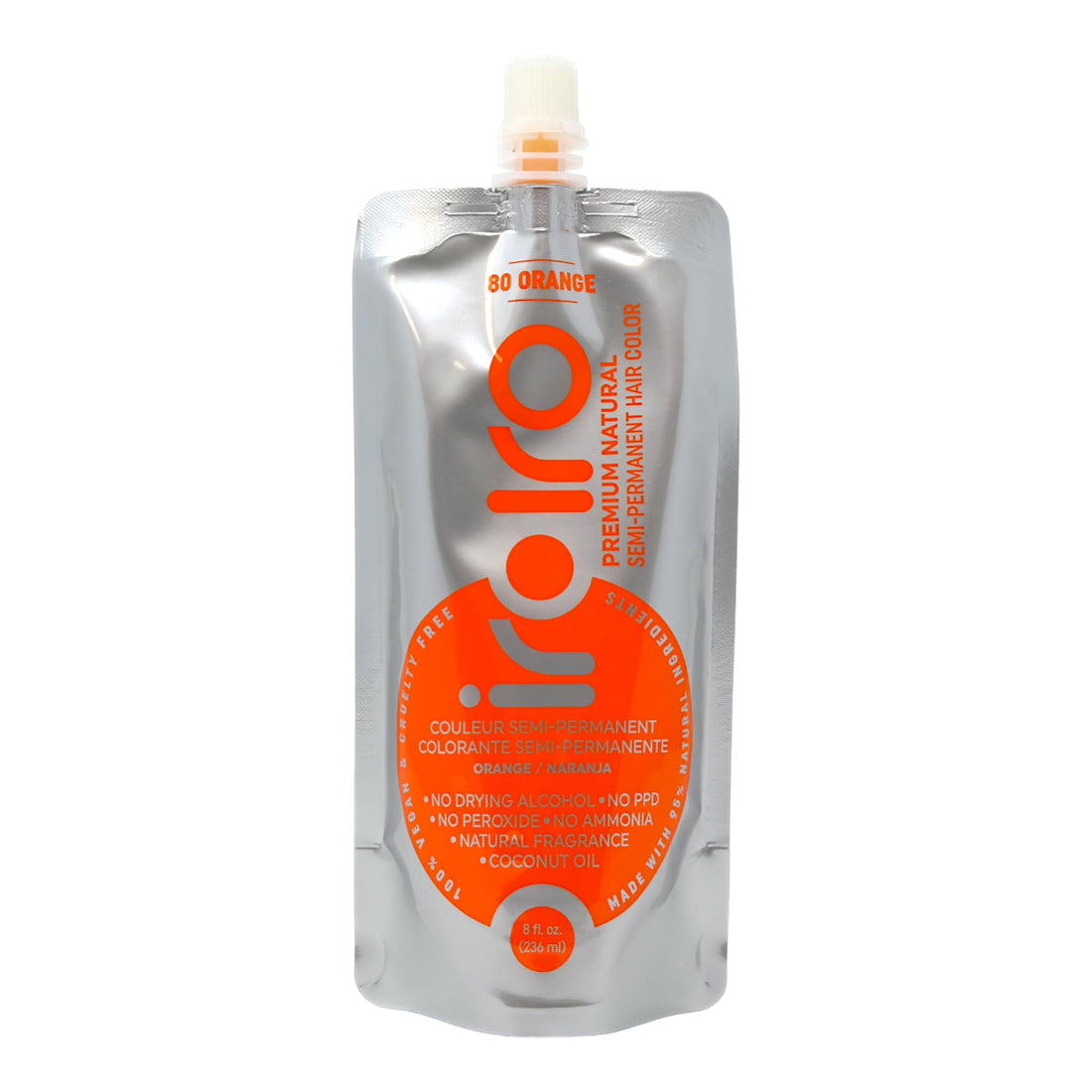 IROIRO Premium Natural Semi-Permanent Hair Color 80 Iro Orange (8oz) by Iroiro