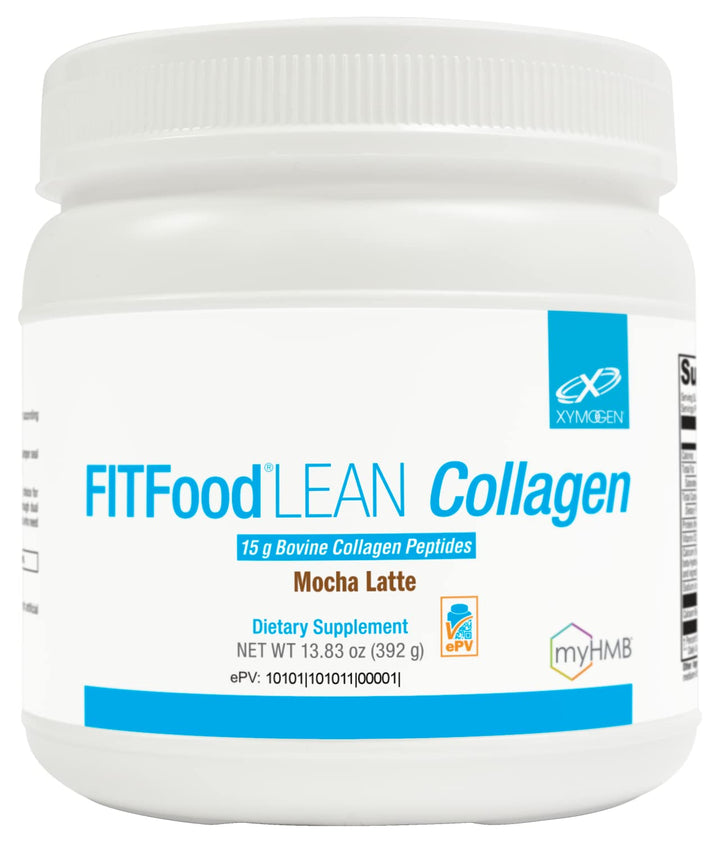 XYMOGEN FIT Food Collagen - Bovine Collagen Peptides Powder with HMB + Vitamin D3-15g Collagen Protein to Support Muscle Recovery & Collagen Production - Mocha Latte (13.83 oz)