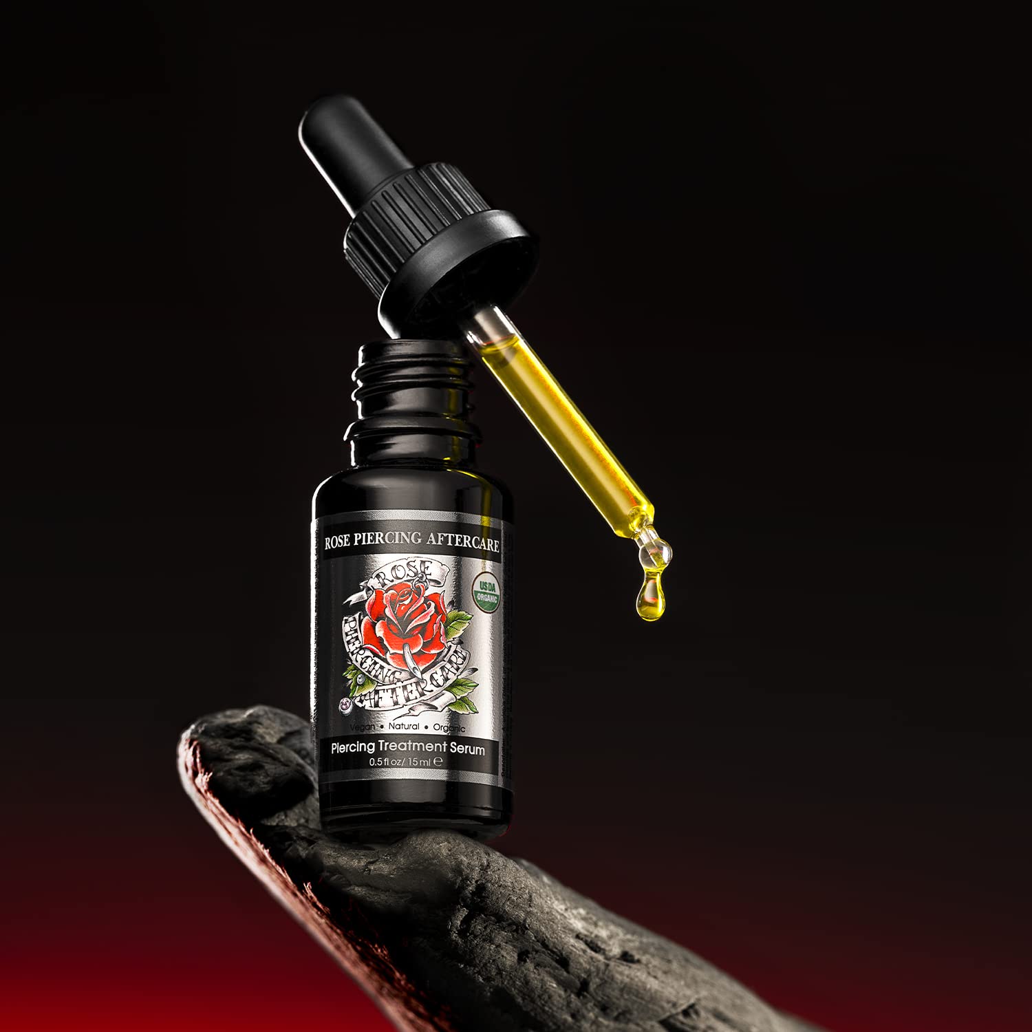 Piercing Aftercare - USDA certified organic - w/Rose Oil