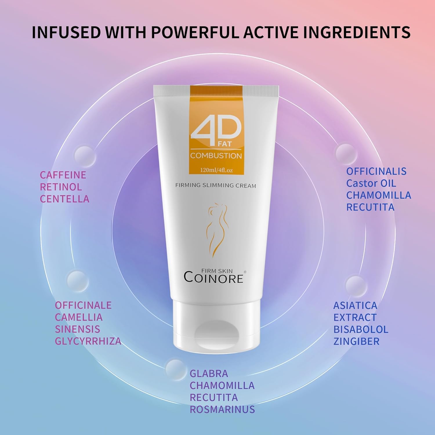 B Flat Belly Firming Cream - Skin Tightening Cream for Stomach, Moisturizing Firming Lotion,4 Fl Oz