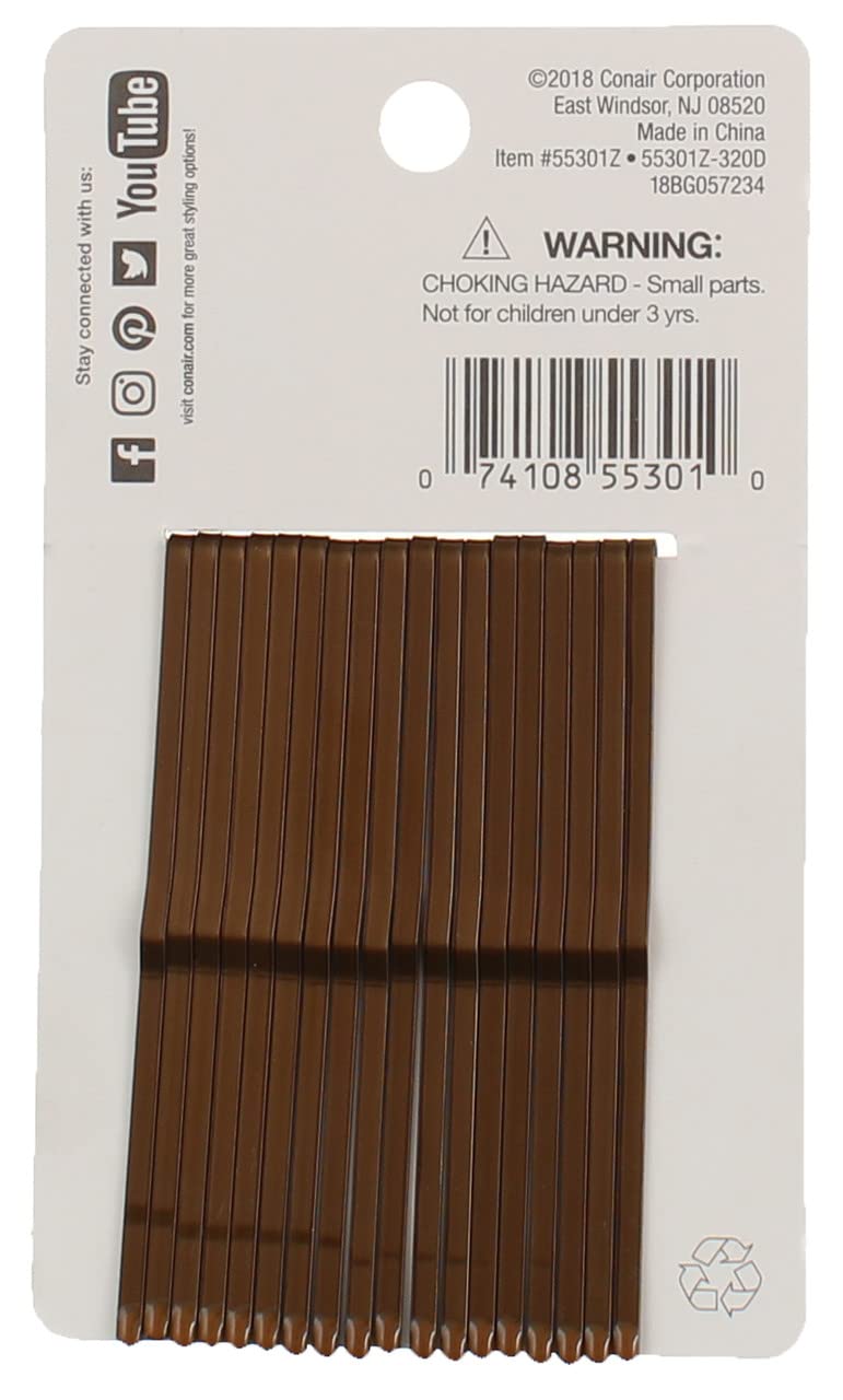 Conair Styling Essentials Roller Pins Brown 18 ct.