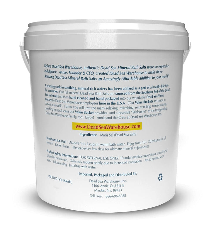 Dead Sea Warehouse-Amazing Minerals Dead Sea Bath Salts,100% Full Mineral Therapeutic Bath Salts, Detoxifying & Moisturizing, Exfoliating for Dry Skin, Unscented(5 lbs)