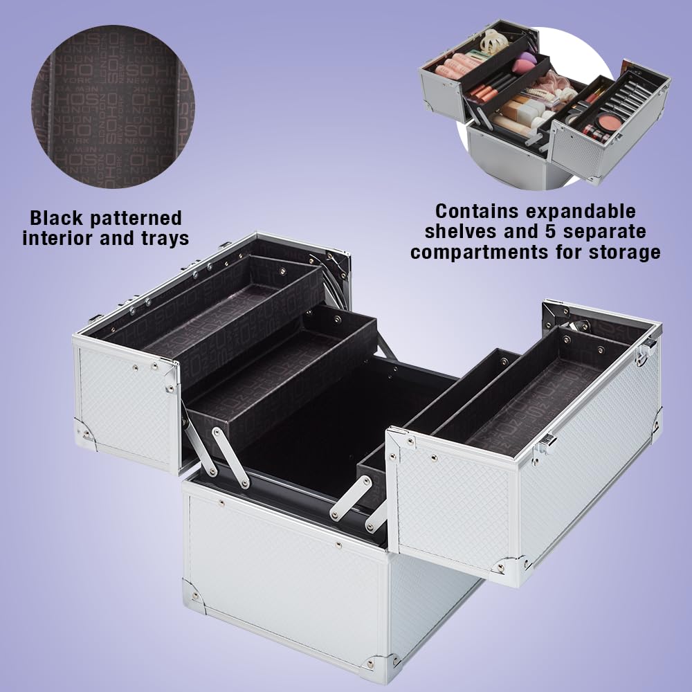 SOHO Pro Texture Diamond Silver Beauty Case