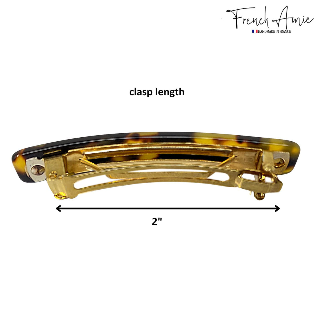 French Amie Small 2 1/4 Inches Tokyo Celluloid Handmade Automatic Hair Clip Hair Barrette - (Tokyo)