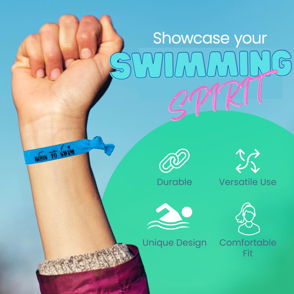 Infinity Collection Swimming Hair Ties- Girls Swimming Accessories- Swim Jewelry for Swimmers & Swim Team