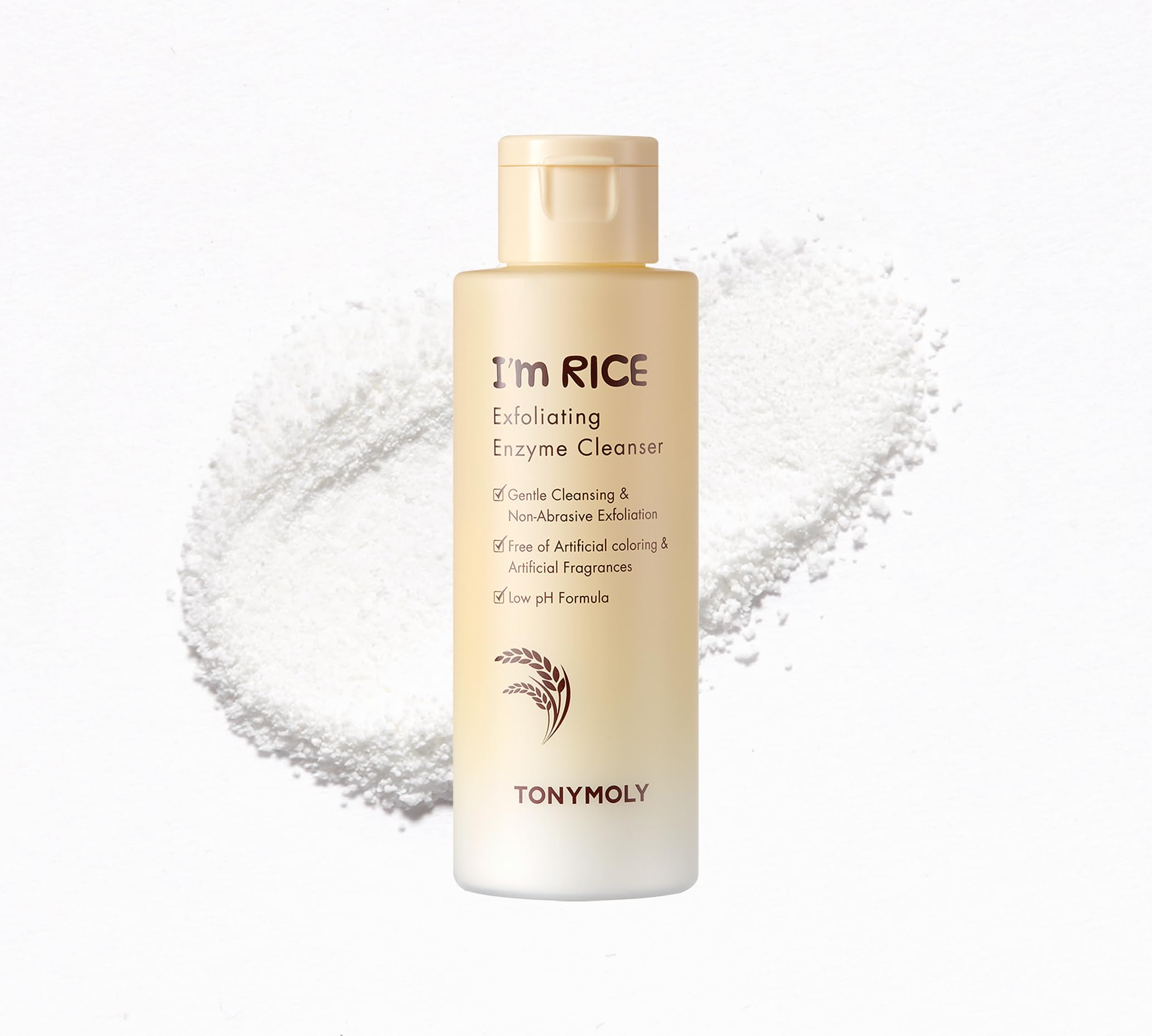 TONYMOLY I'm Rice Exfoliating Enzyme Face Polish Cleanser, Enzyme Powder Face Wash, All-in-one Waterless Gentle Rice Polishing & Exfoliating Face Wash, 50g