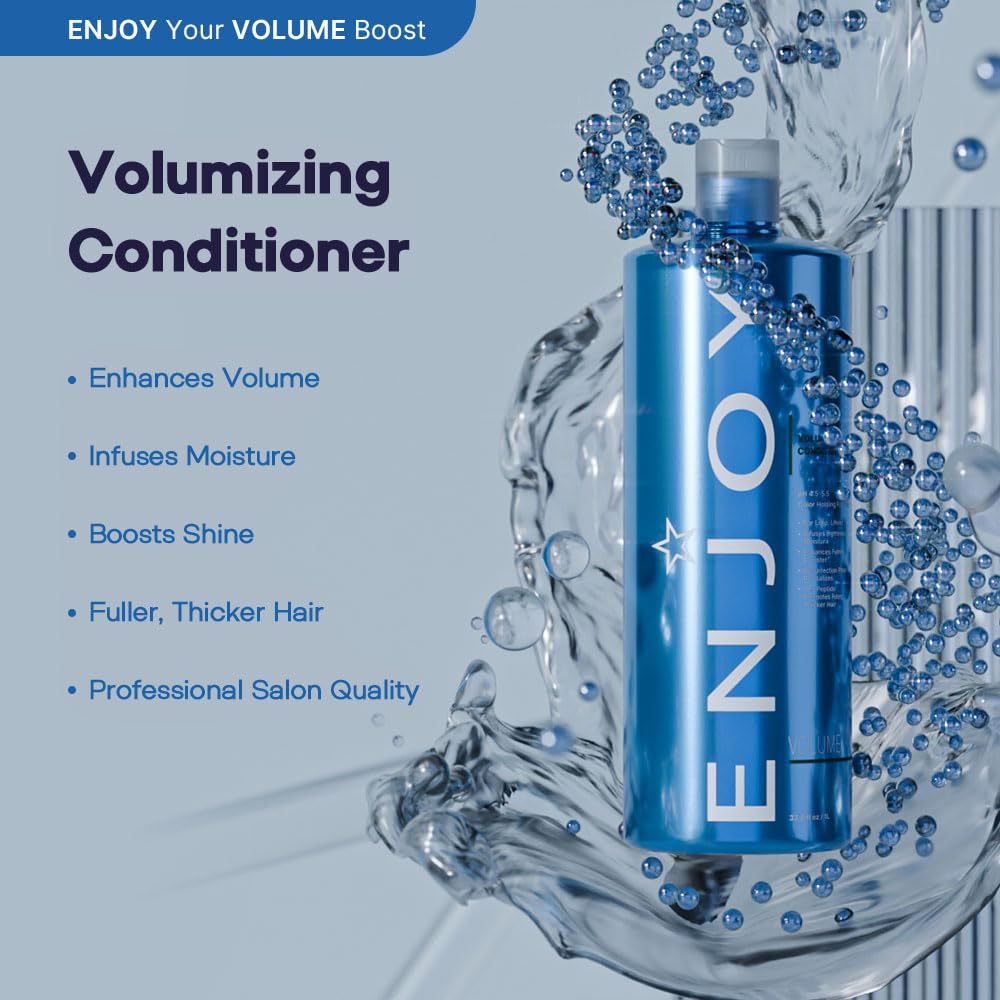 Enjoy Volumizing Shampoo and Conditioner for Color Treated Hair, Men and Women, Curly Hair Shampoo and Conditioner - 10.1 Fl Oz