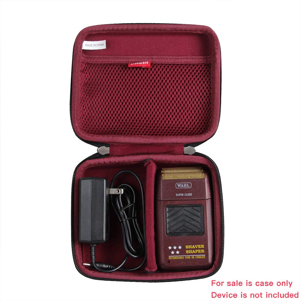 Hermitshell Hard Travel Case for Wahl Professional 8061-100 8164 5-Star Series Rechargeable Shaver Shaper (Black+Maroon)