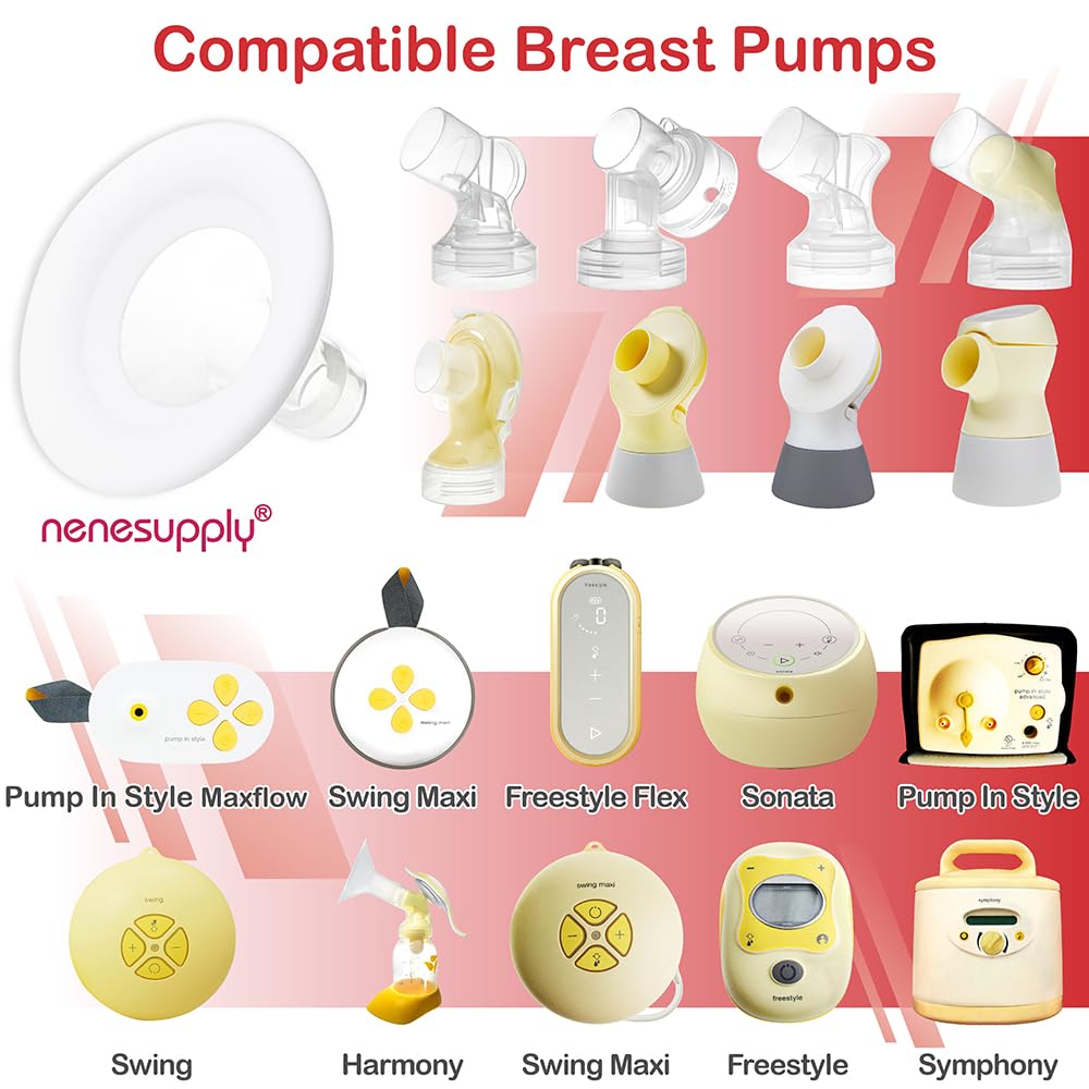 Nenesupply SoftFit 21mm Breastshields Compatible with Breastpump Not Original Pump Parts. Replace Personalfit Breastshield Work with Pump in Style Maxflow Symphony Harmony Pump Parts 21mm Soft Flange