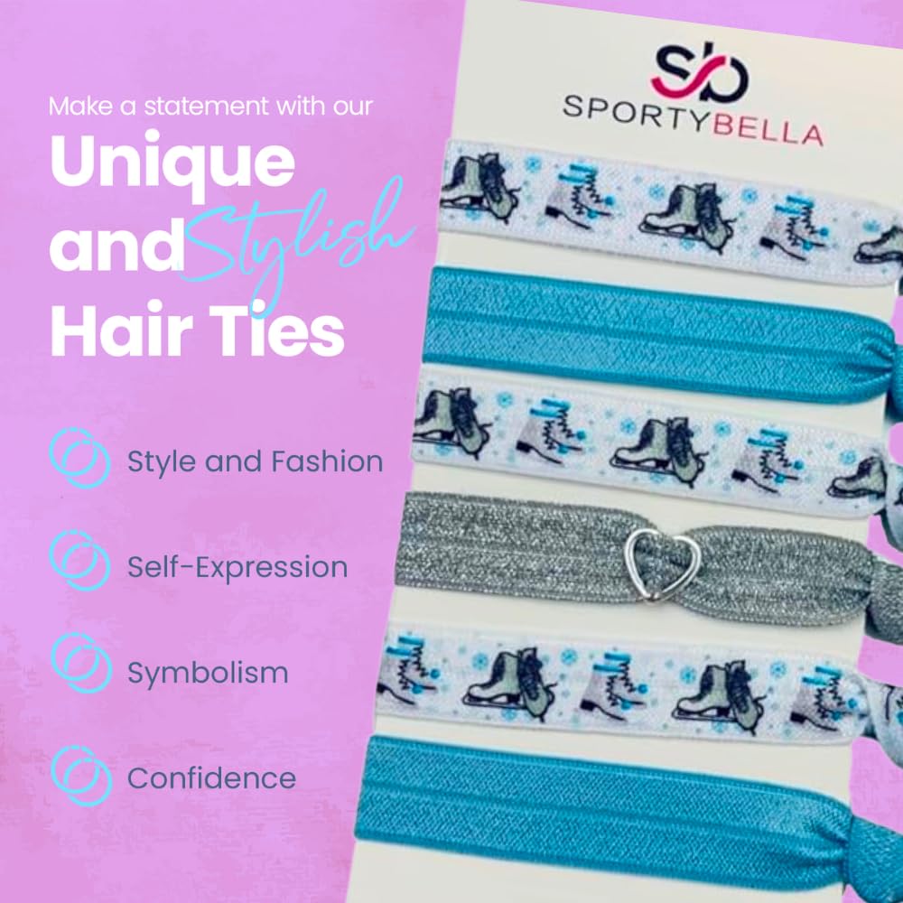 Figure Skating Hair Accessories, Figure Skating Hair Ties, No Crease Ice Skating Hair Elastics Set