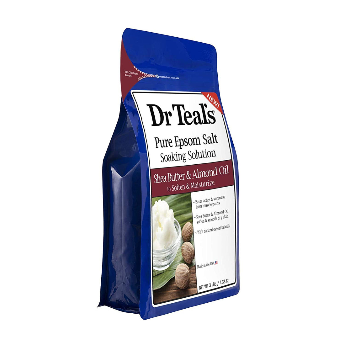 Dr. Teal's Epsom Salt Bath Variety Gift Set (2 Pack, 3lbs Ea) - Relax & Relief Eucalyptus & Spearmint, Soften & Moisturize Shea Butter & Almond Oil - Essential Oils Ease Aches & Pains, Relieves Stress