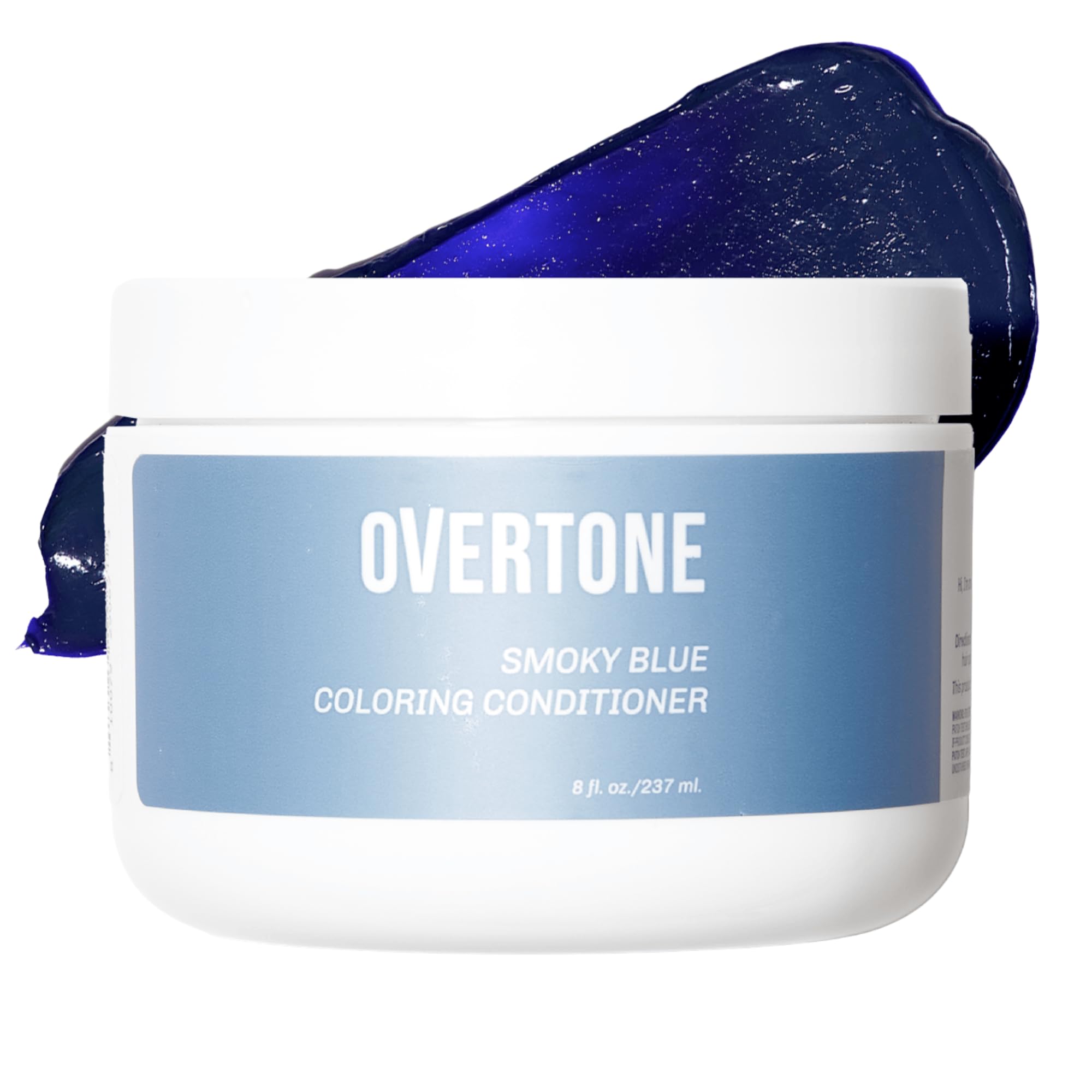 Overtone Color Depositing Semi-Permanent Hair Dye Conditioner - 8 oz For Natural & Color-Treated Hair, Moisturizing Shea Butter & Coconut Oil - Vegan & Cruelty-Free, Smoky Blue is now Smoky Sapphire