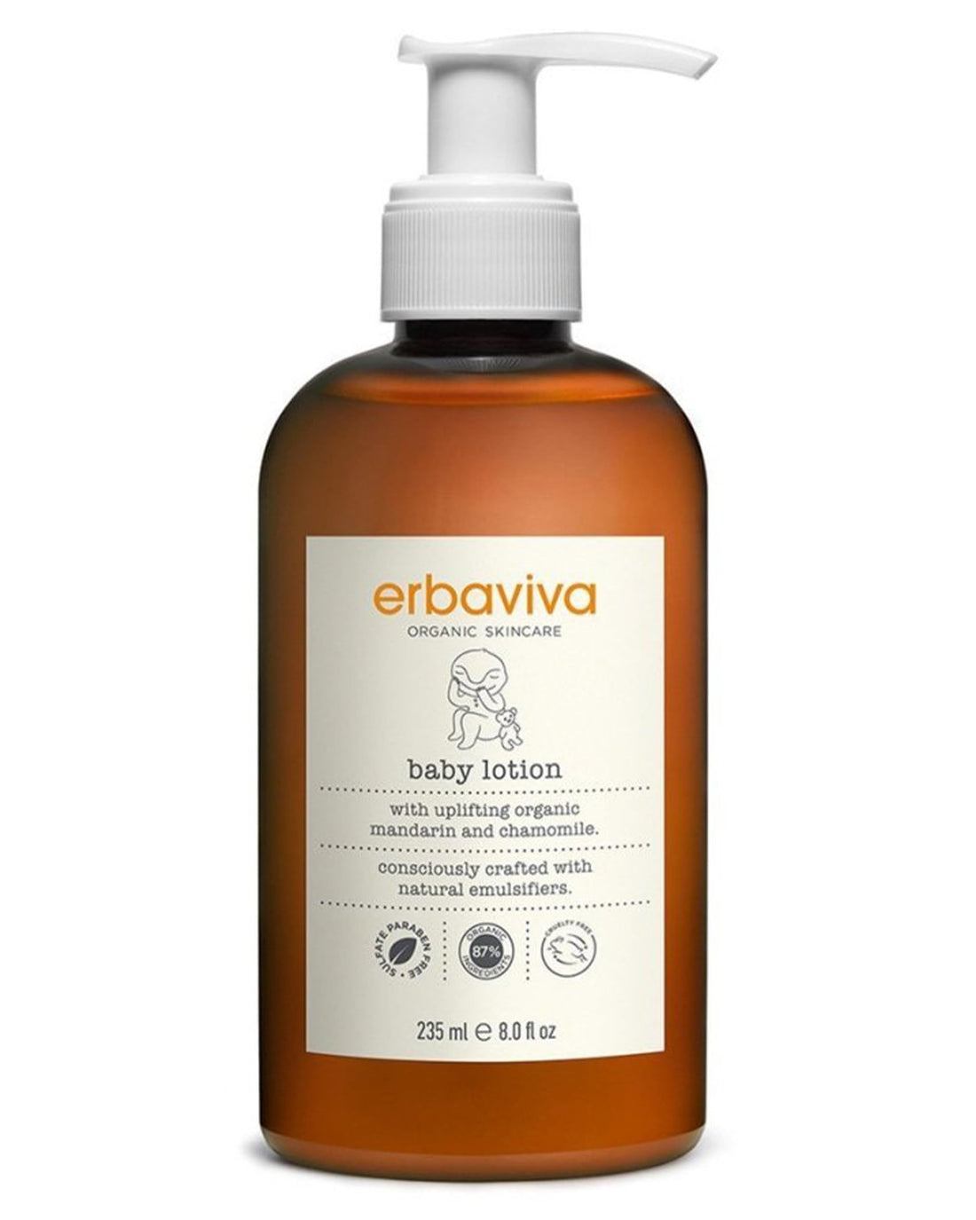 erbaviva Organic Baby Lotion, 8 Fl Oz