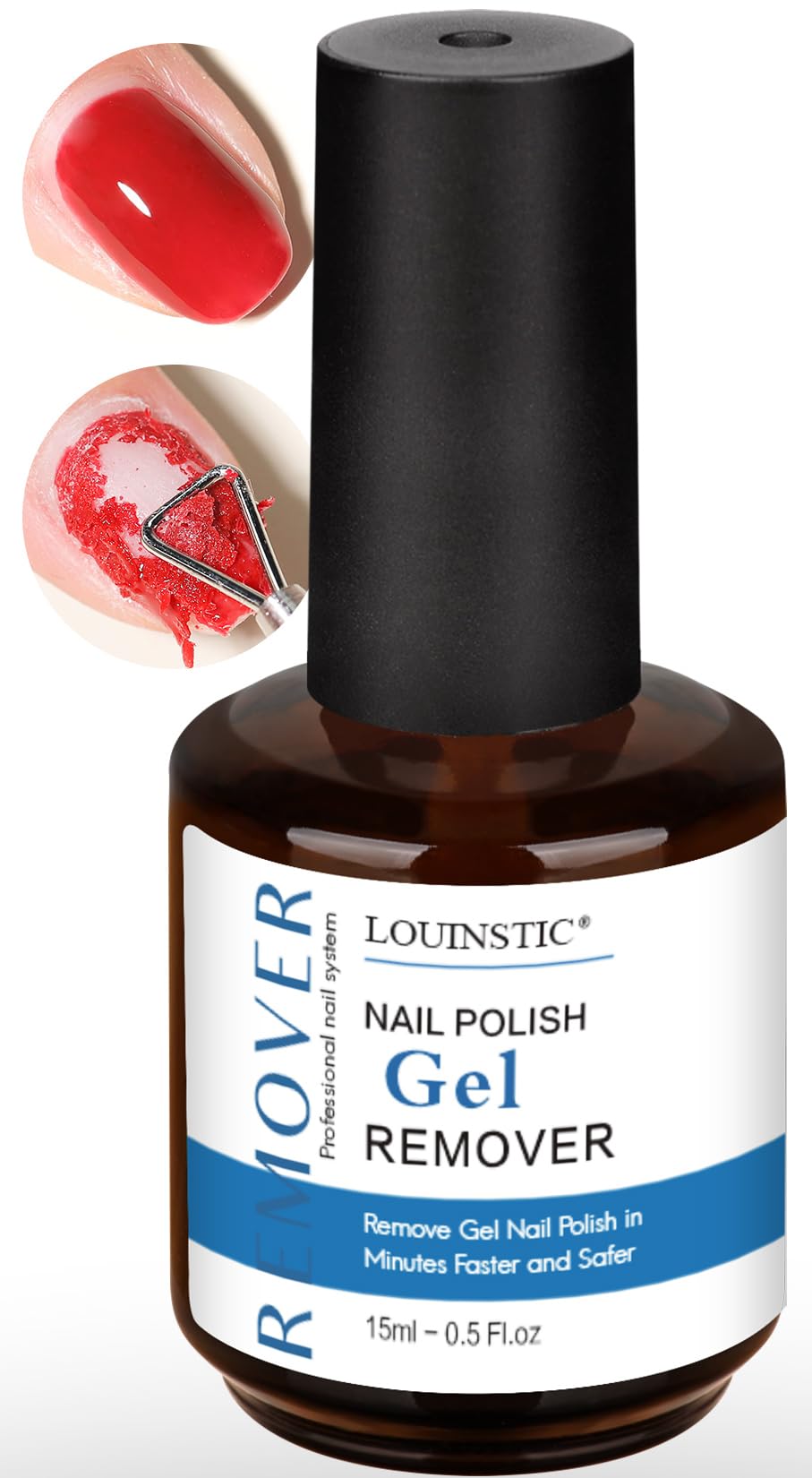 LOUINSTIC Fast-Acting Gel Nail Polish Remover-2-5 Minute Remove Gel Nail Polish,Non-Irritating,No Soaking or Wrapping Required,Gentle on Nails,Portable Design for Home Nail Care Kit