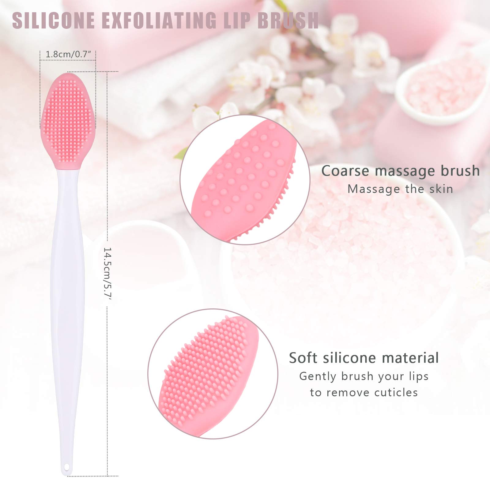 Yebeauty Silicone Facial Cleansing Brush, 5pcs Face Scrubber, 5pcs Nose Blackhead Remover and 5pcs Double-Sided Exfoliating Lip Brush Lip Exfoliator Tool for Sensitive, Delicate, Dry Skin, Set of 15