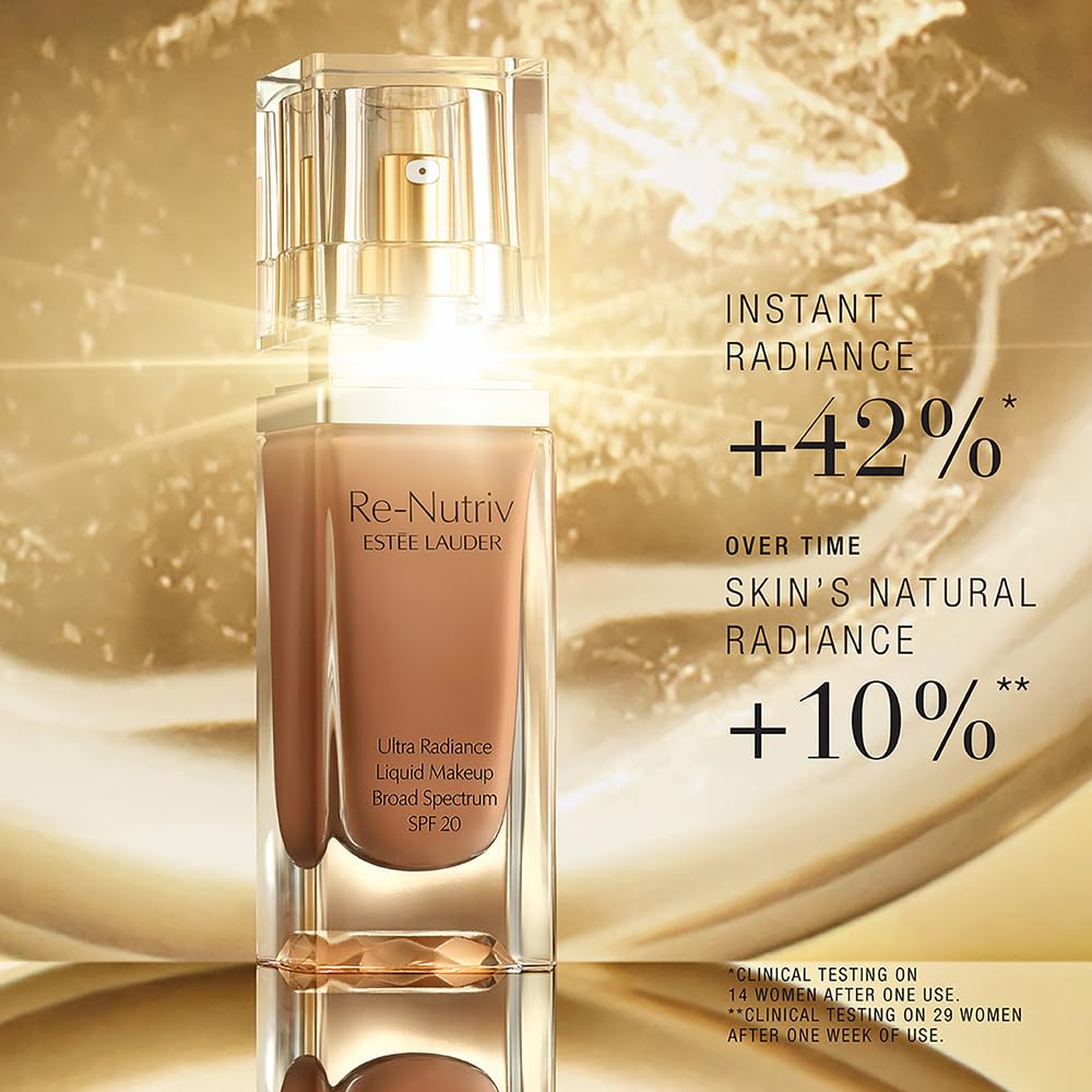 Estée Lauder Re-Nutriv Ultra Radiance Liquid Foundation SPF 20 | Luxurious, Hydrating, Long-Wearing, 1 Fl Oz, 3N1 Ivory Beige